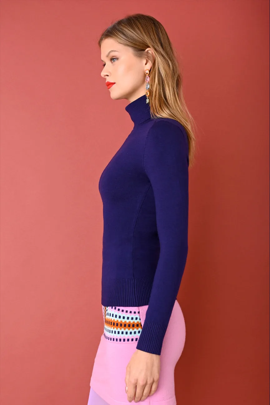 Indigo Blue EcoMerino Long Sleeve Turtleneck