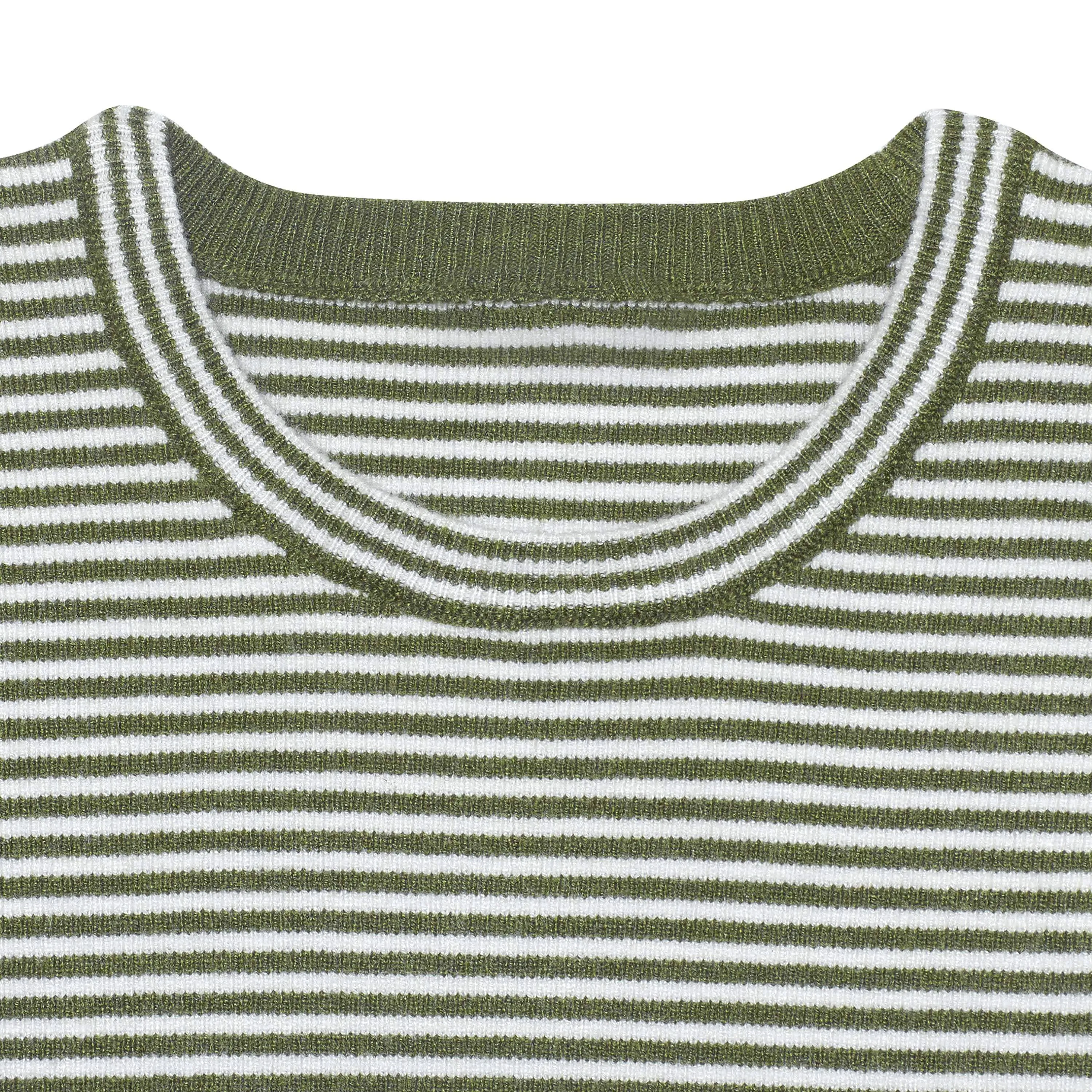 Infant & Toddler Boys Green Striped Sweater with Pocket