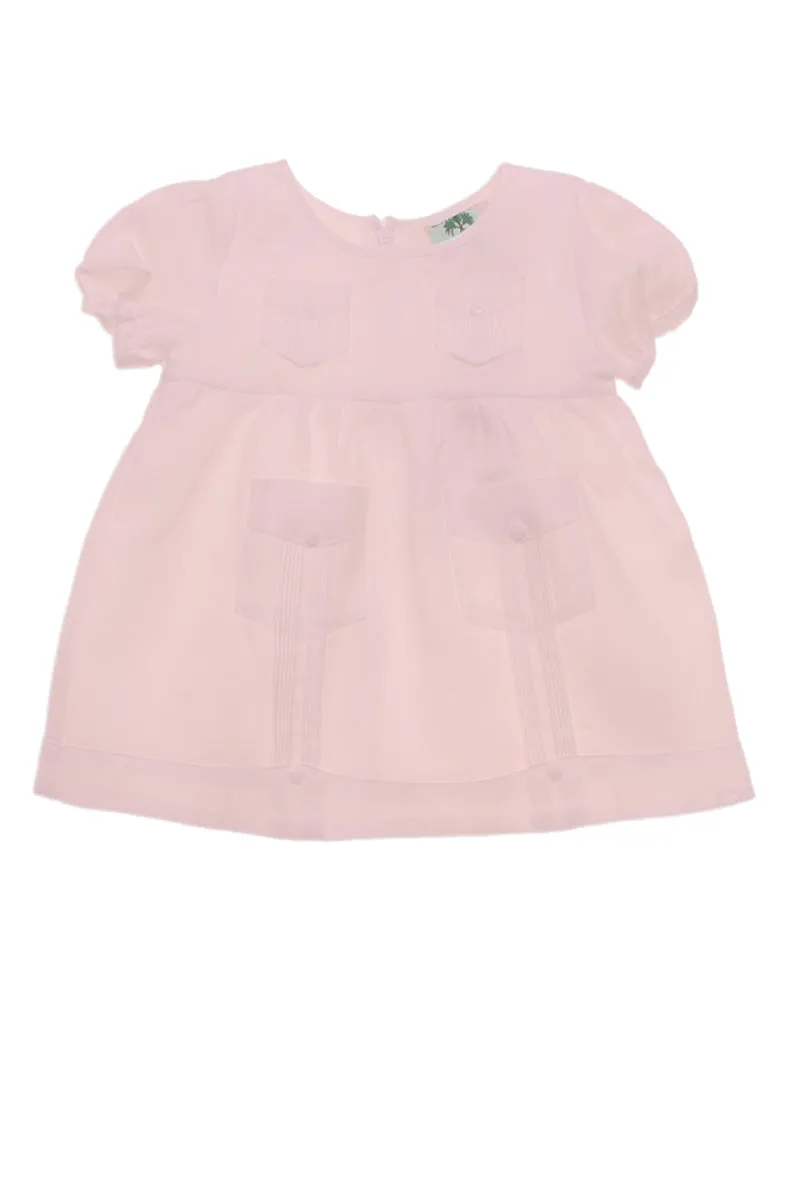 Infant Baby Girl Linen Guayabera Dress 3M-12M