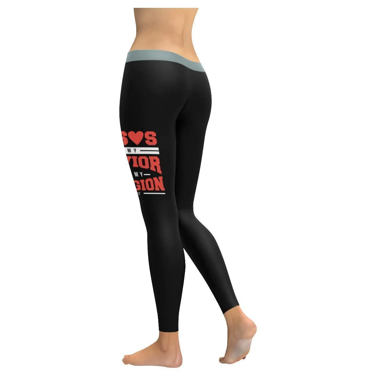 Jesus Is My Savior Not My Religion John 317 Christian Upf40  Womens Leggings - Christian Leggings For Women