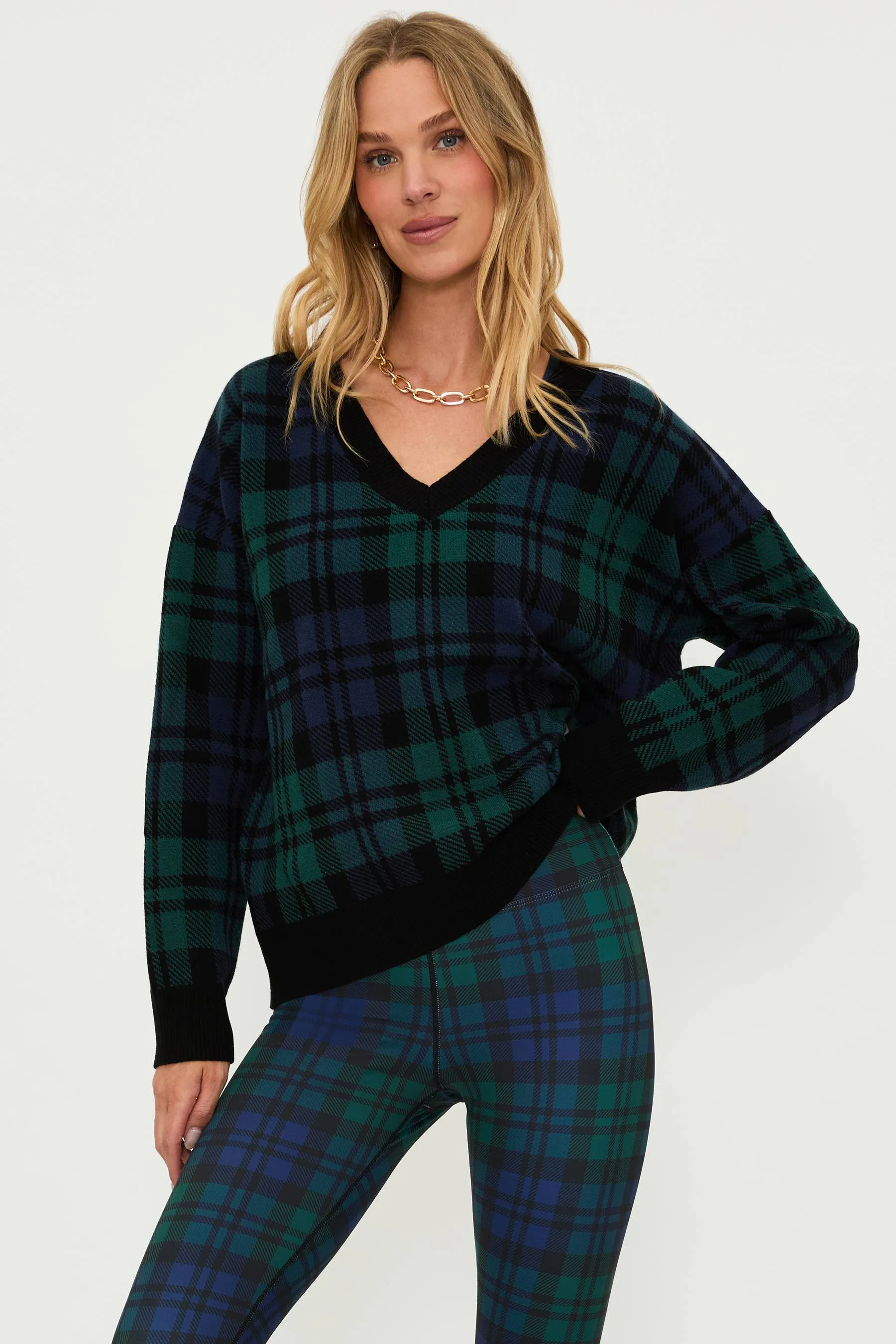 Joey Sweater Wintergreen Plaid