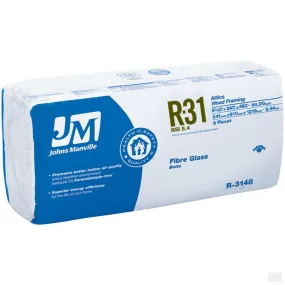 Johns Manville Fiberglass Insulation R-31 24" x 48" x 9.5"; 64 sq.ft