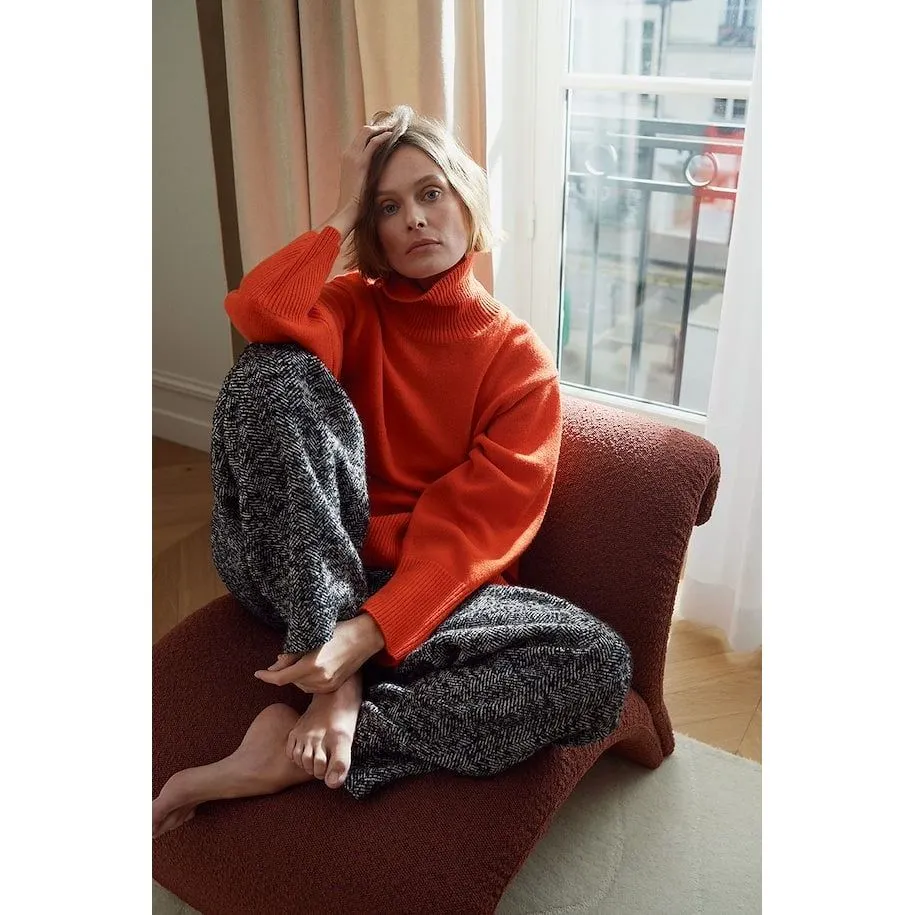 KaxyIW Turtleneck Pullover Orange