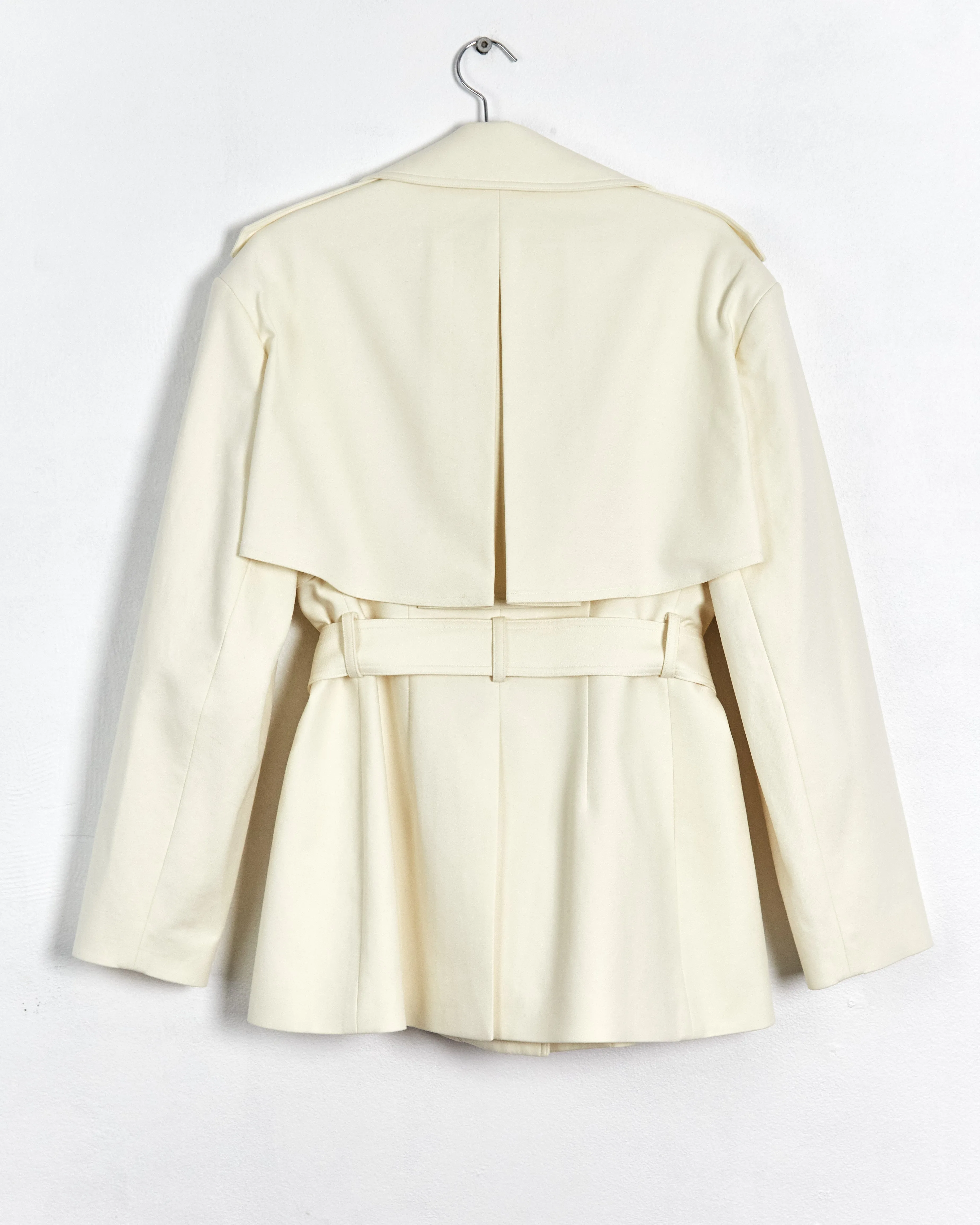 Khaite 'billy' cropped trench jacket, cream, 16