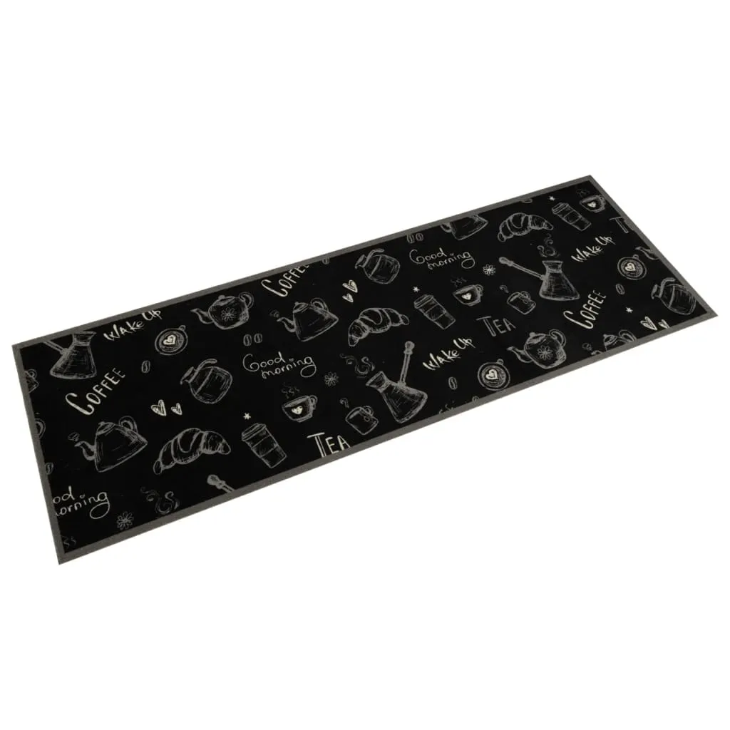 Kitchen Rug Washable Morning Black 60x180 cm Velvet