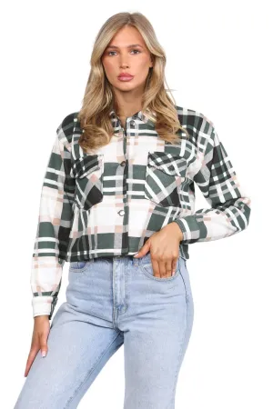 Ladies Collar Checked Jacket