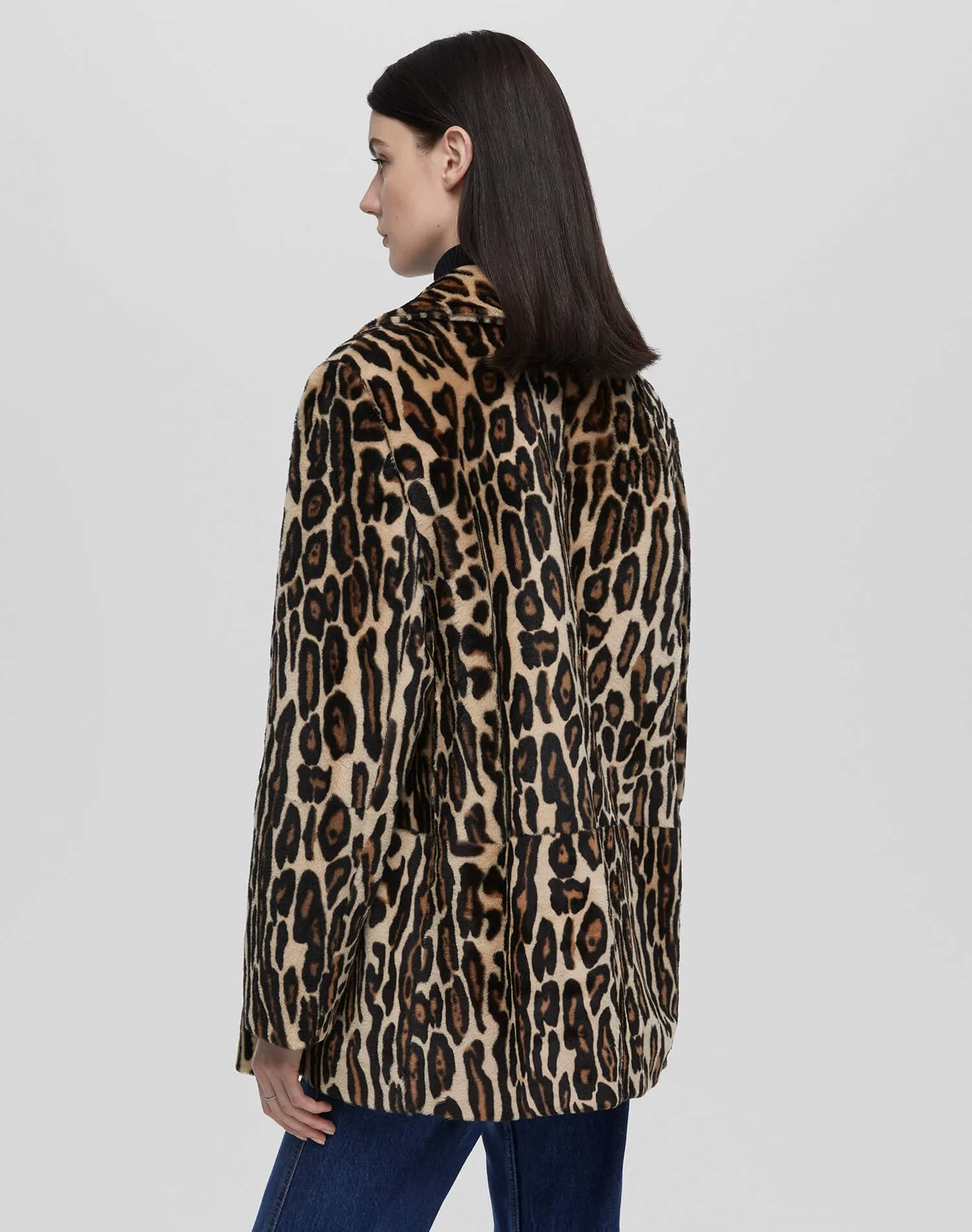 Leopard Shearling Peacoat - Leopard Print