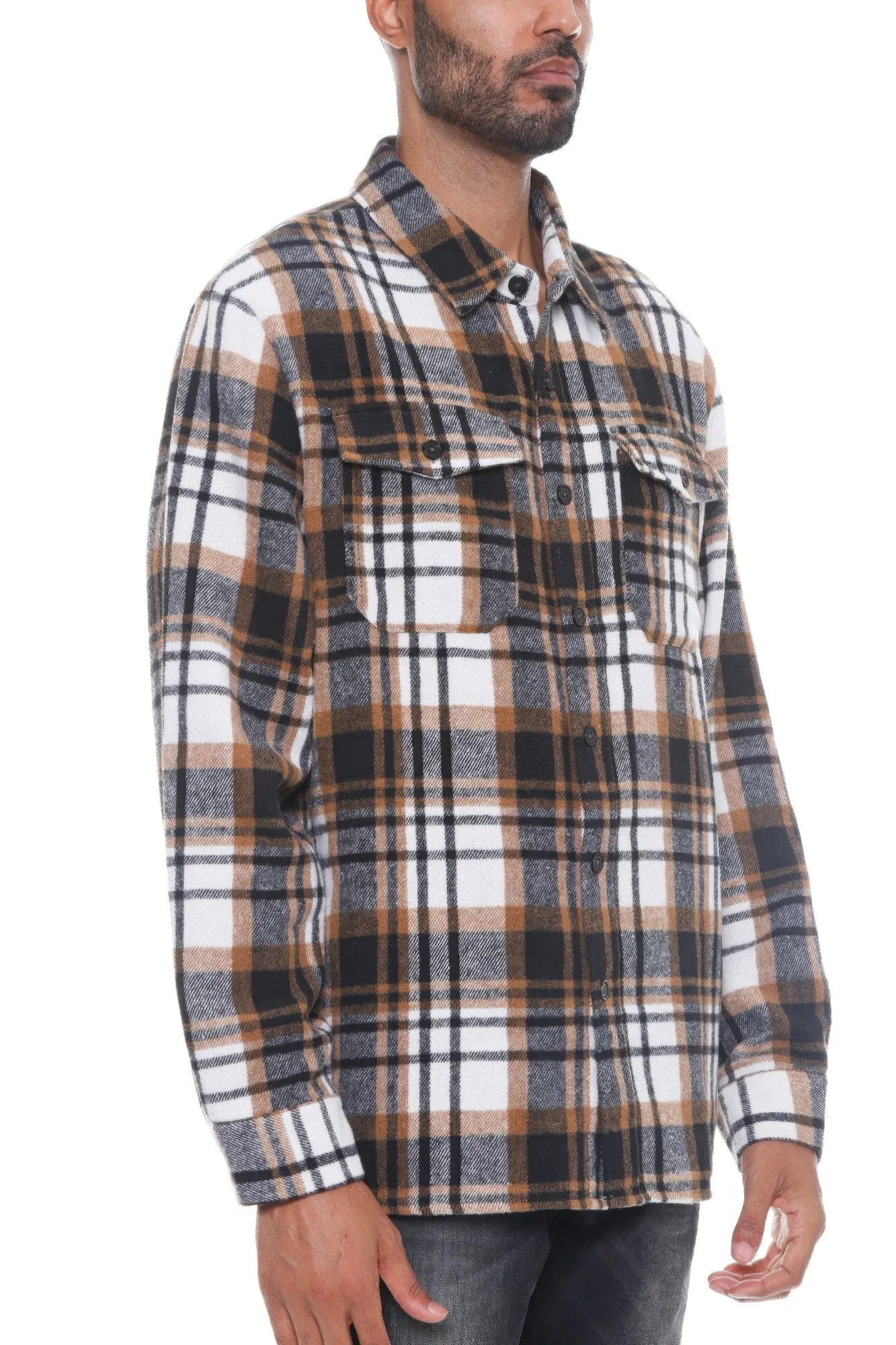 Mens Checkered Soft Flannel Shacket