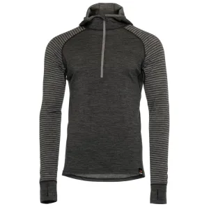 Mens Merino 200 Zip Neck Hoodie (Stripe Smoke/Charcoal)