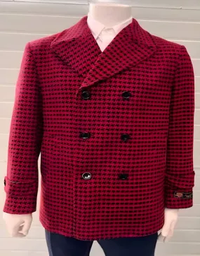 Mens Overcoat - Topcoat For Men - Winter Fabric - Mens Plaid Overcoat - Wool Peacoat - Plaid Topcoats Red