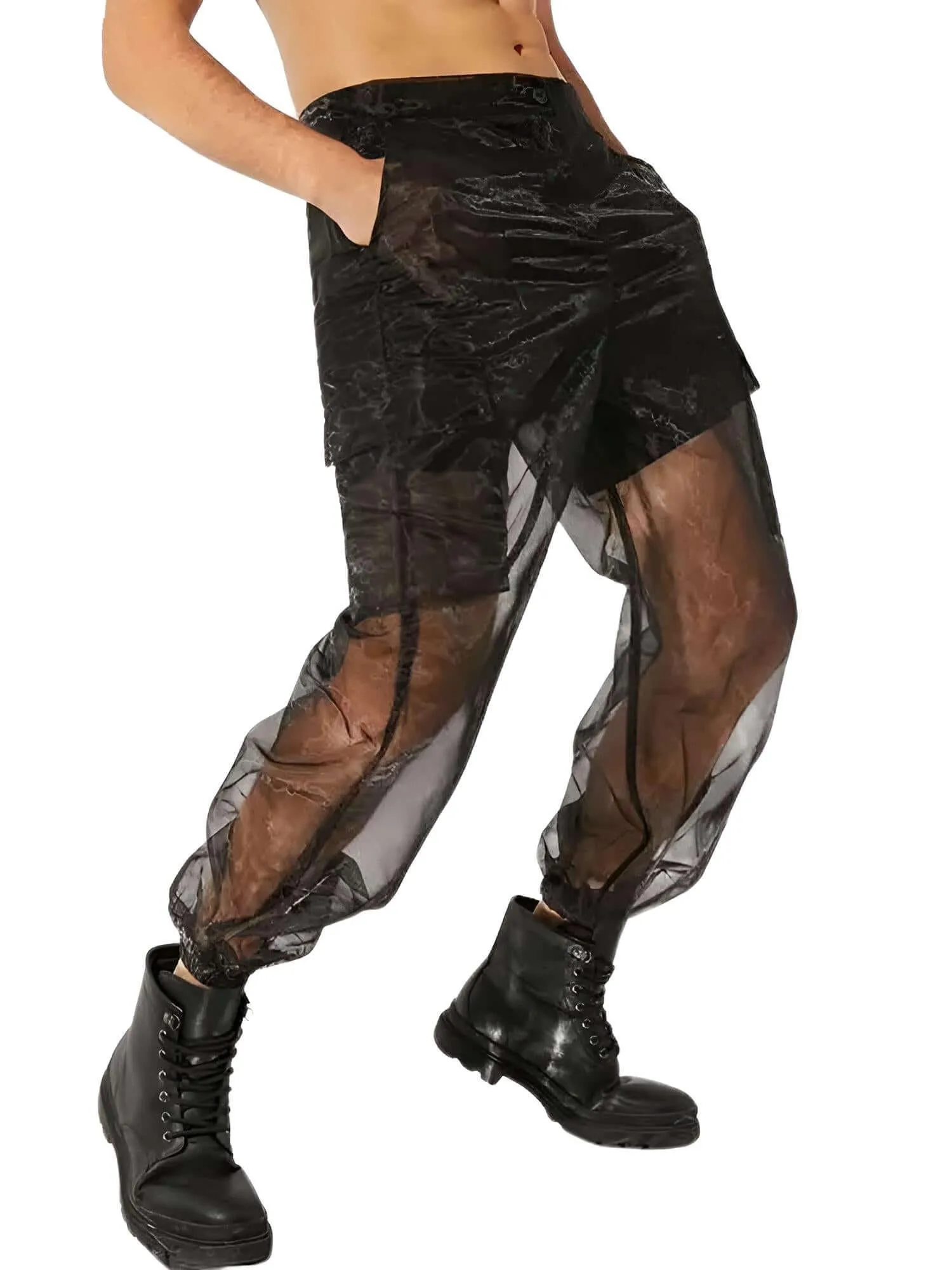 Men's Transparent Pants with Pockets S-5XL