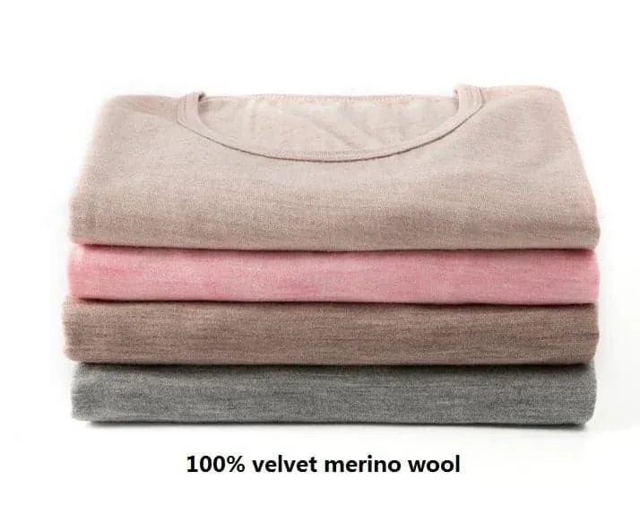 Merino Wool Base Layer Set - High-Rise, Thick Winter Long Johns for Women