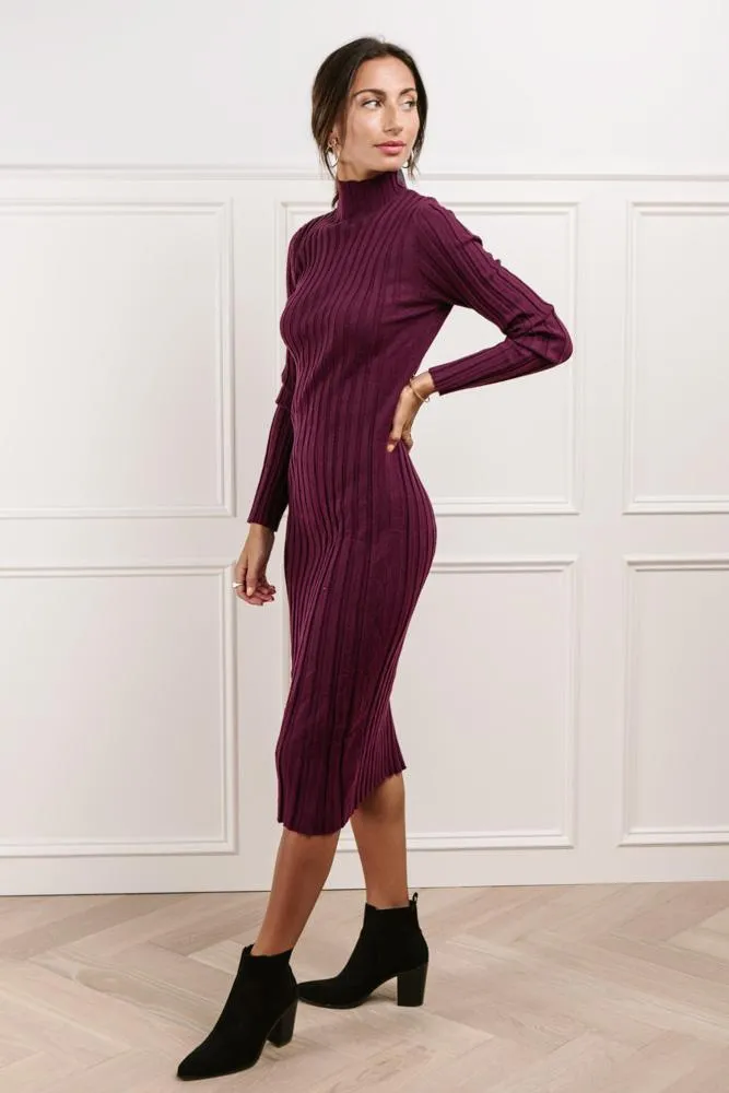 Miriam Sweater Dress in Burgundy - FINAL SALE