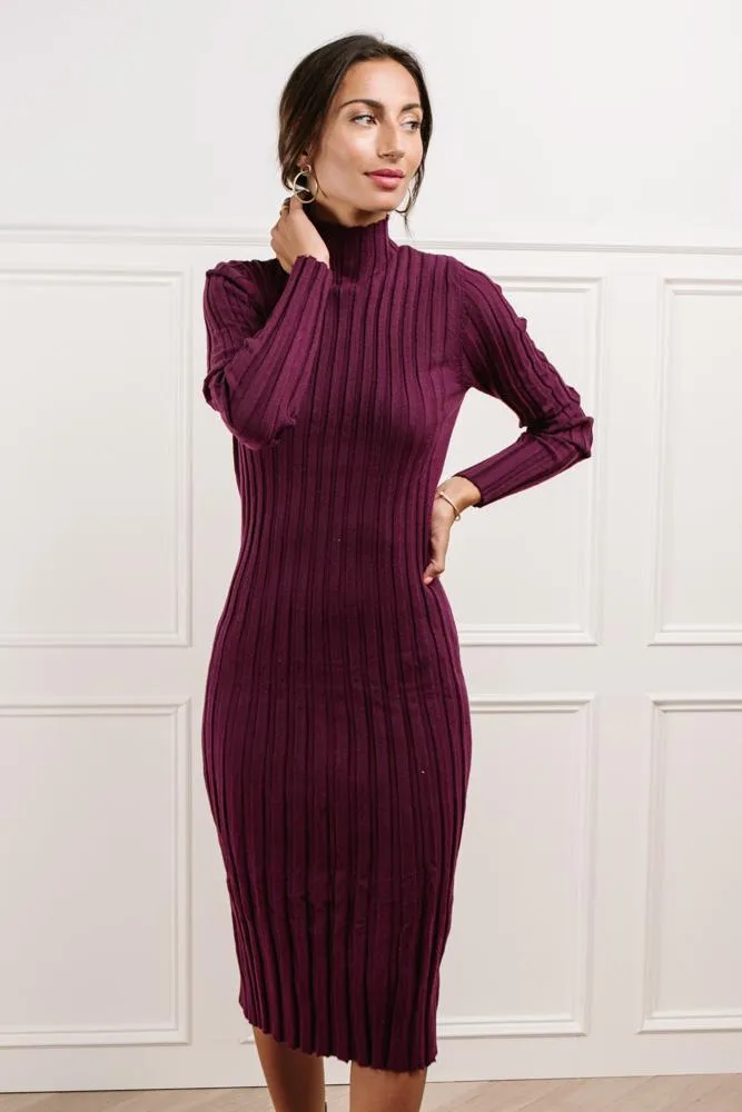 Miriam Sweater Dress in Burgundy - FINAL SALE