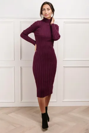 Miriam Sweater Dress in Burgundy - FINAL SALE