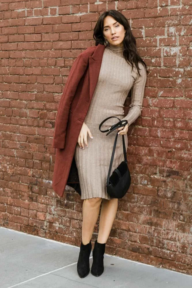 Miriam Sweater Dress in Sand - FINAL SALE