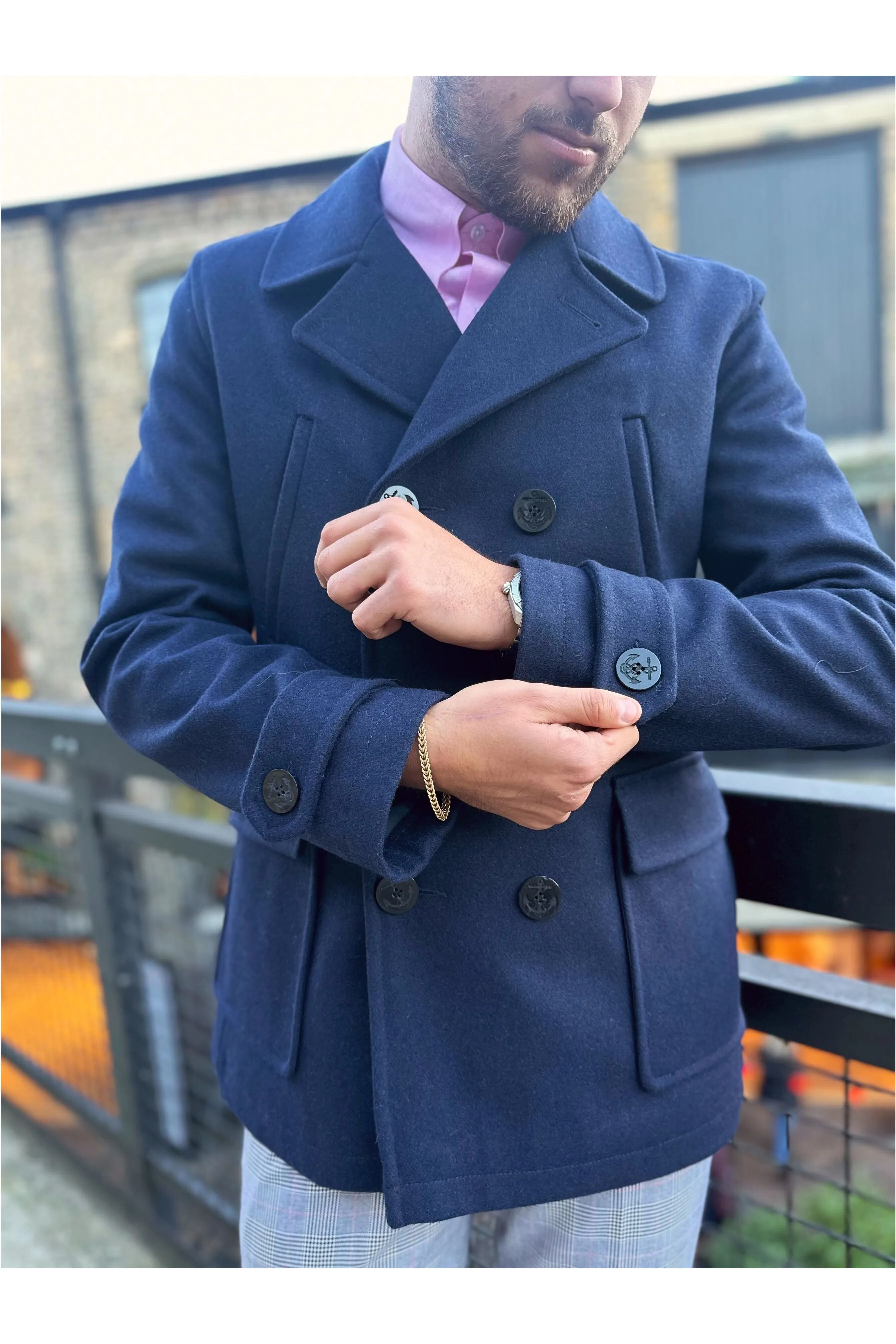 Modfather Clothing - Classic Mariner Navy Peacoat - Jacket