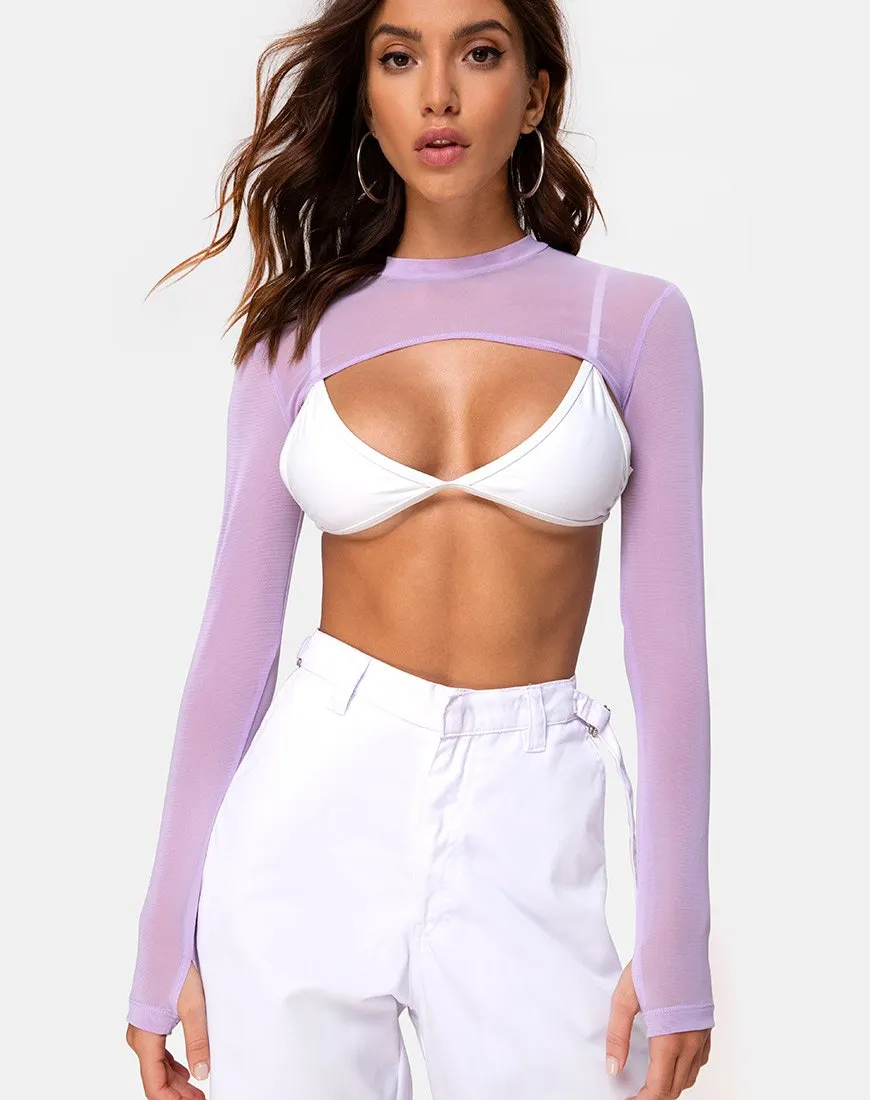 Mola Crop Top in Net Lilac