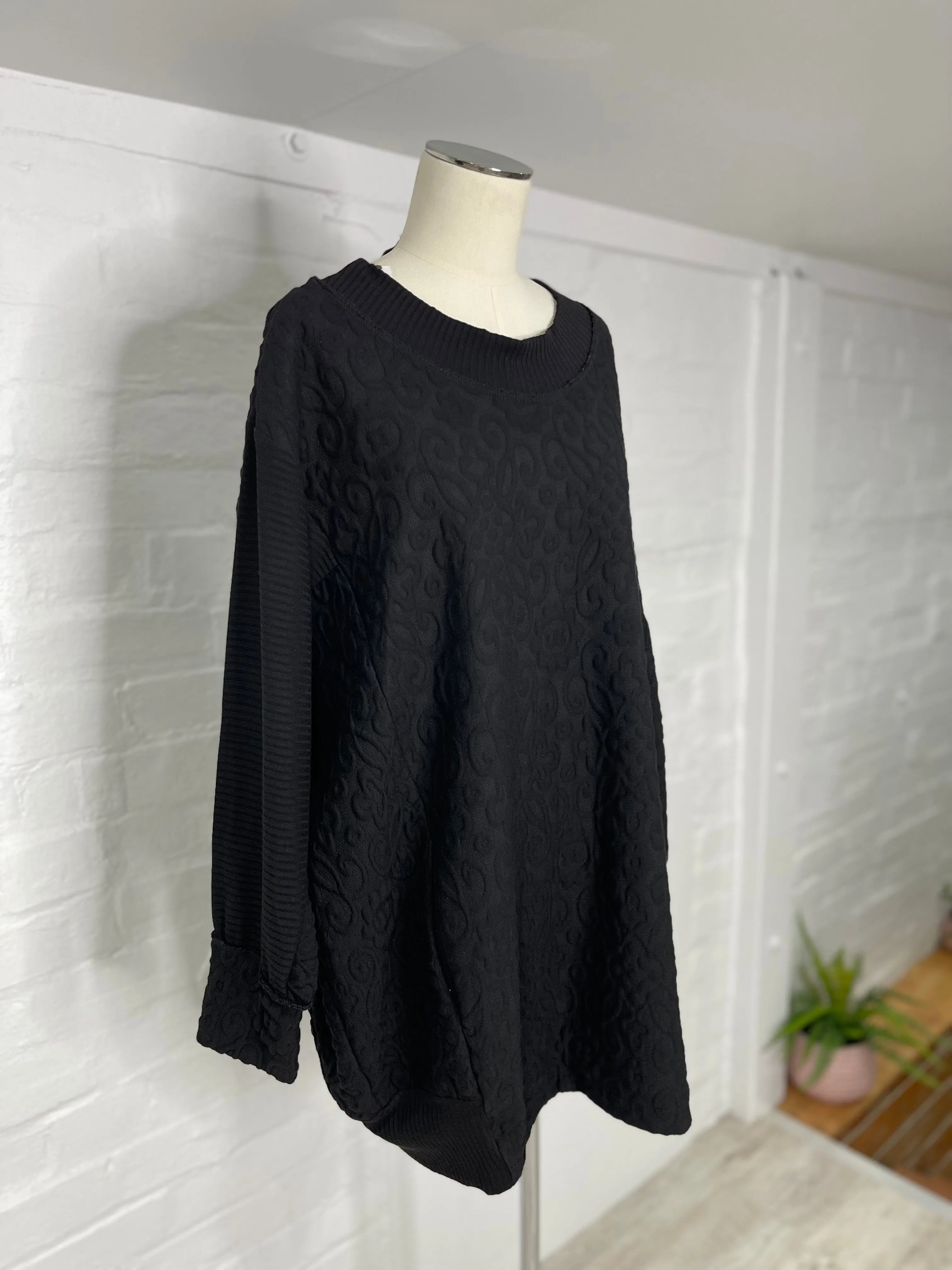 Mulan Sweater Dress in Black