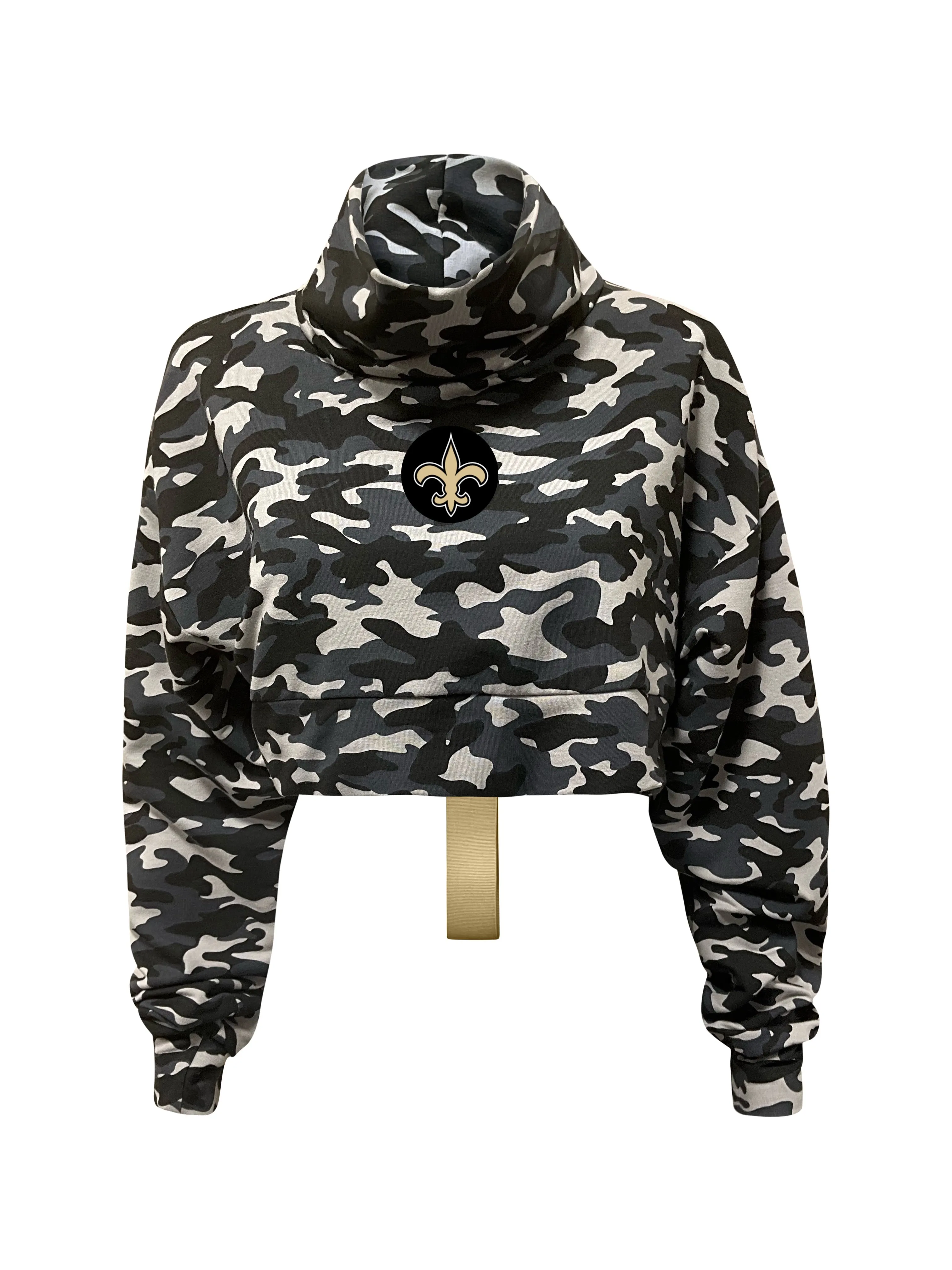 New Orleans Saints Crop Camo Sweatshirt