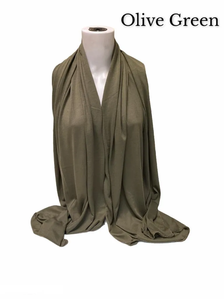 New Women Top Quality Big Large Plain Jersey Hijab Scarf Shawl Wrap Stretchy Uk seller