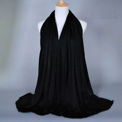 New Women Top Quality Big Large Plain Jersey Hijab Scarf Shawl Wrap Stretchy Uk seller