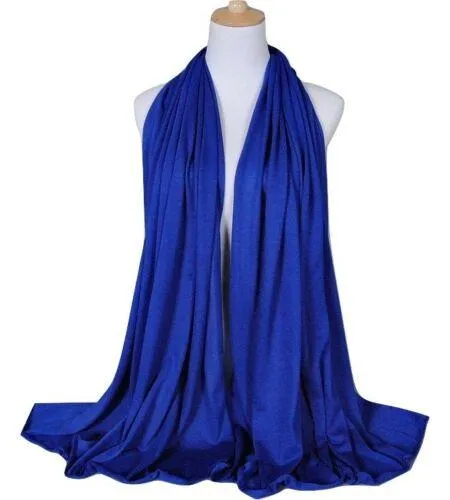 New Women Top Quality Big Large Plain Jersey Hijab Scarf Shawl Wrap Stretchy Uk seller