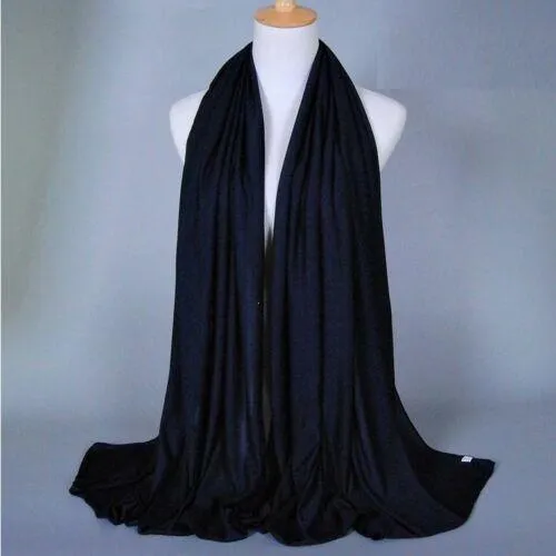 New Women Top Quality Big Large Plain Jersey Hijab Scarf Shawl Wrap Stretchy Uk seller