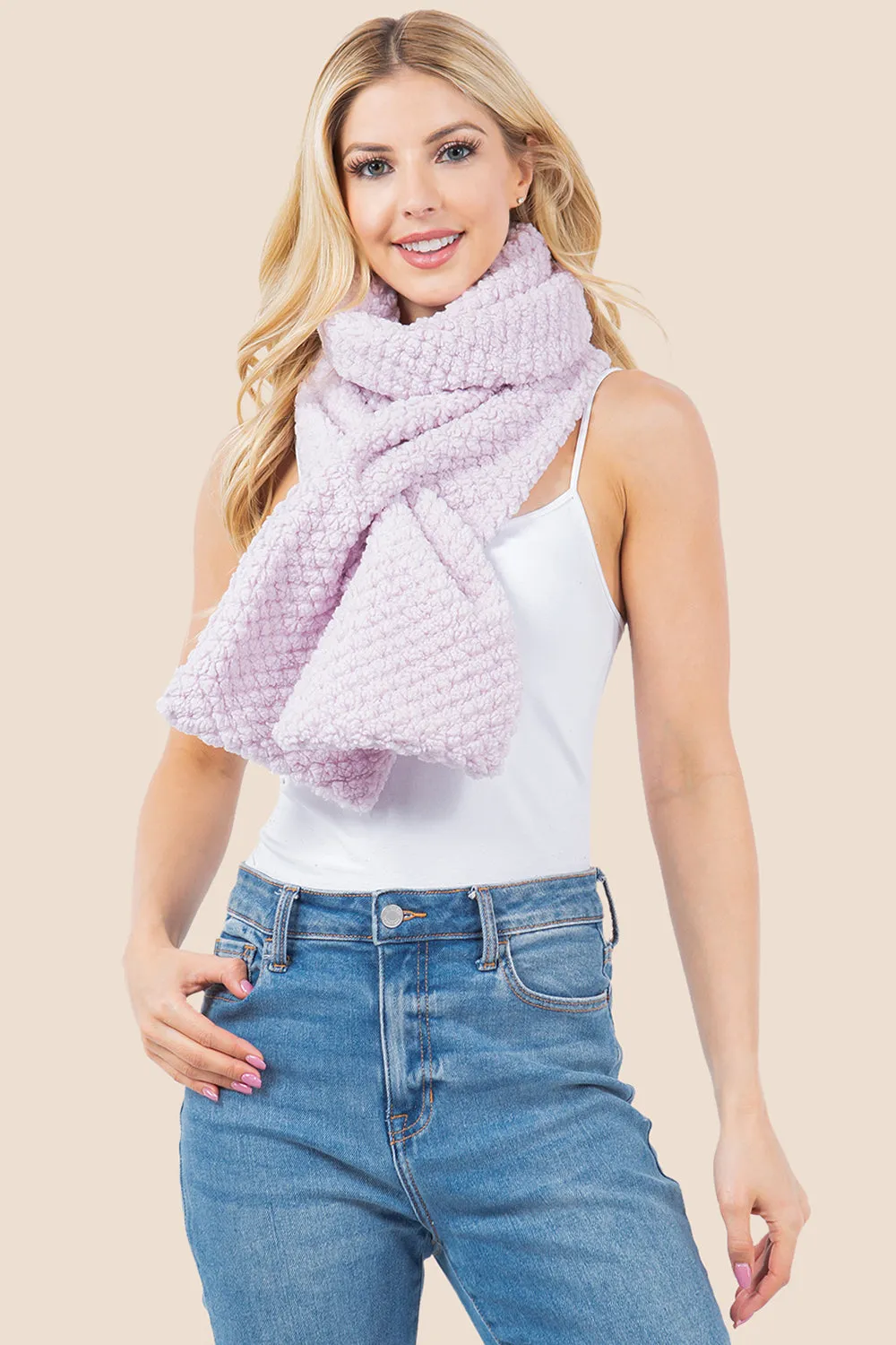 OA-4274 solid faux fur scarf