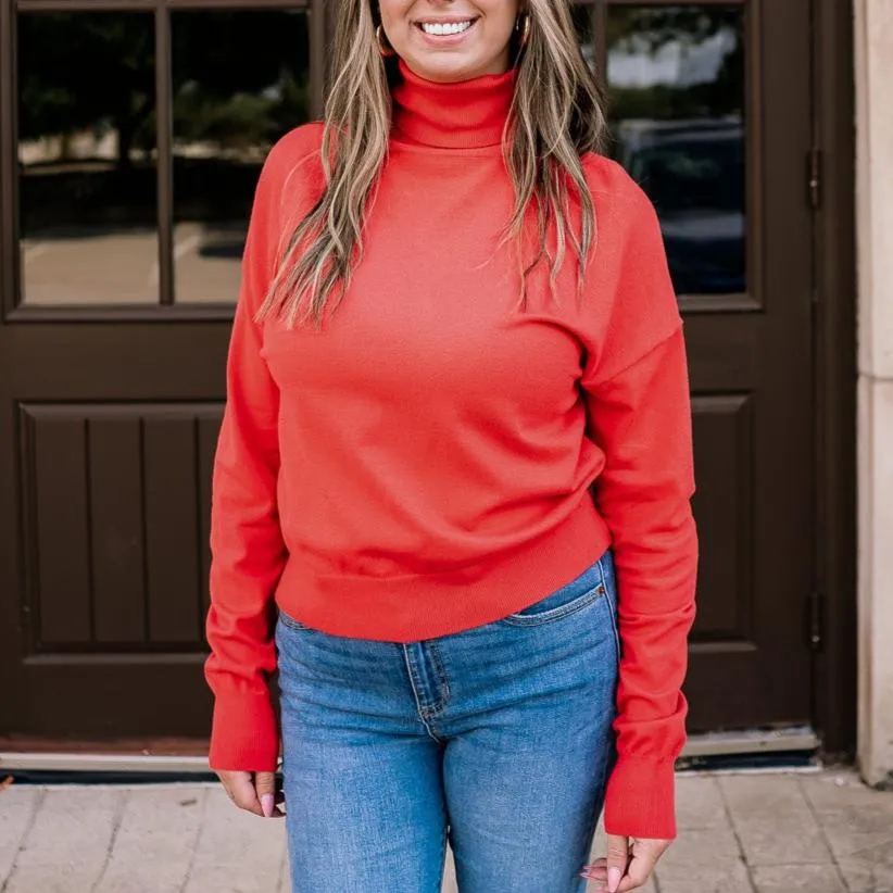 Oh So Perfect Ribbed Edge Turtleneck Sweater