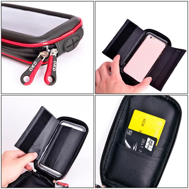 OKD Motorcycle Bicycle Touch Screen Waterproof Mobile Phone Bag Bracket M(Upgrade U-shaped Base)