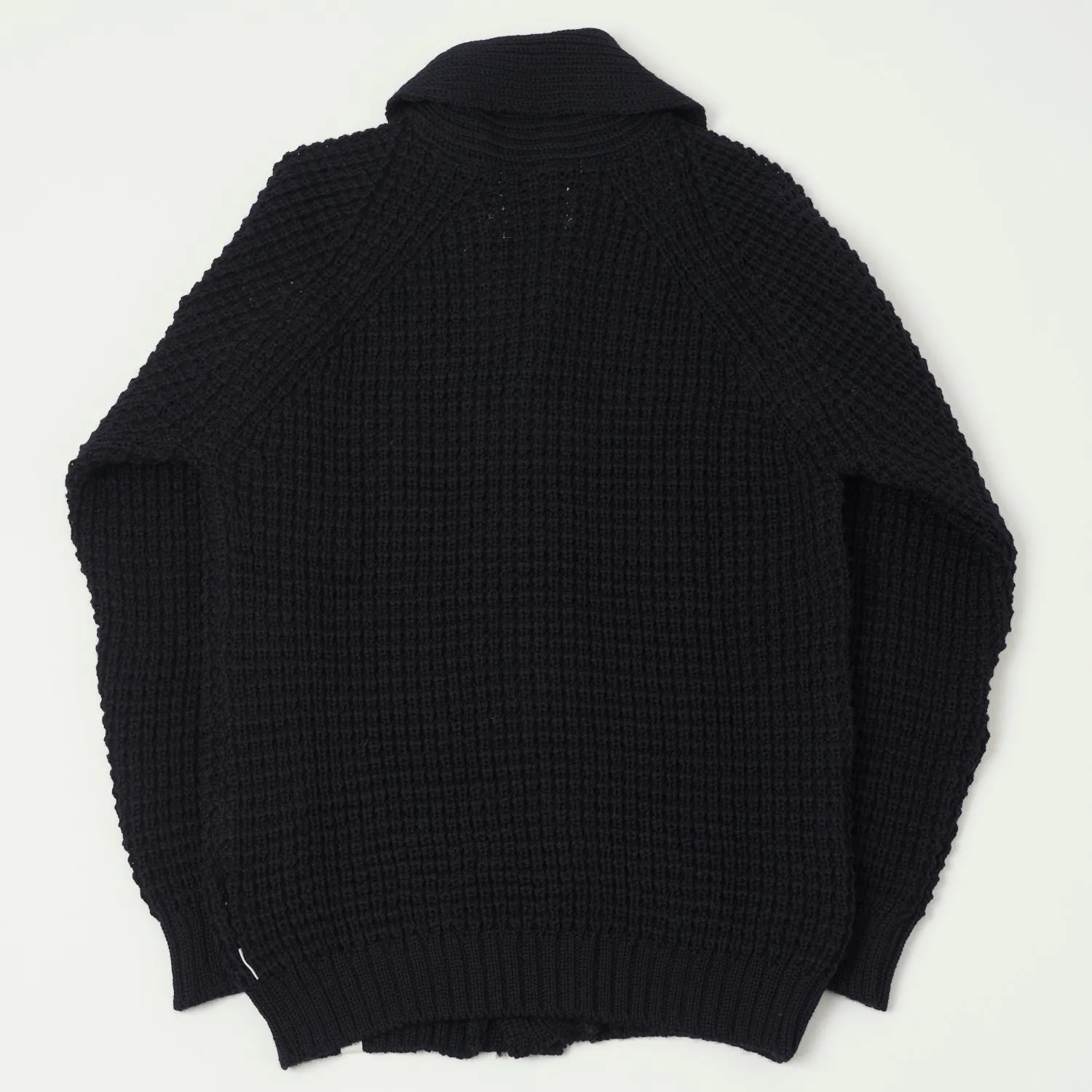 Peregrine Waffle Shawl Cardigan - Navy