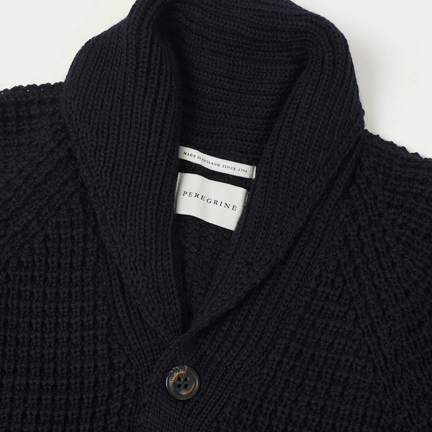 Peregrine Waffle Shawl Cardigan - Navy