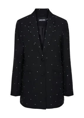 Pieces - Black Blazer with Rhinestones