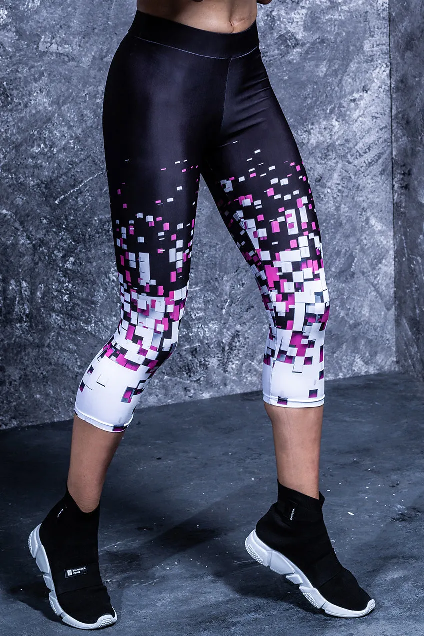 Pixel Collapse Capri Leggings