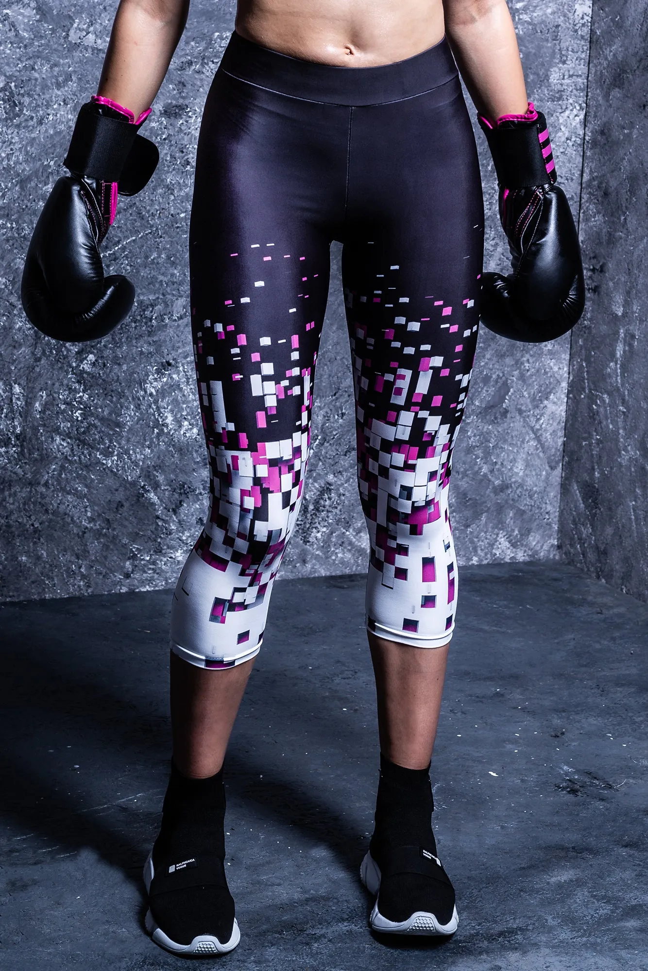 Pixel Collapse Capri Leggings