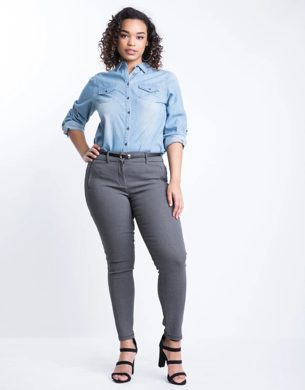 Plus Size Polished Polka Dot Pants