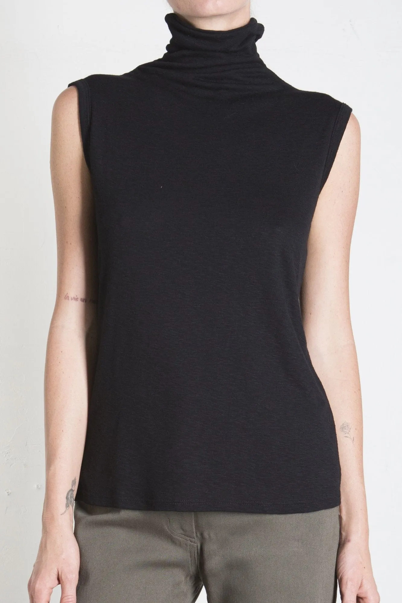 Plush Sleeveless Mock Turtleneck - Snow *Final Sale*