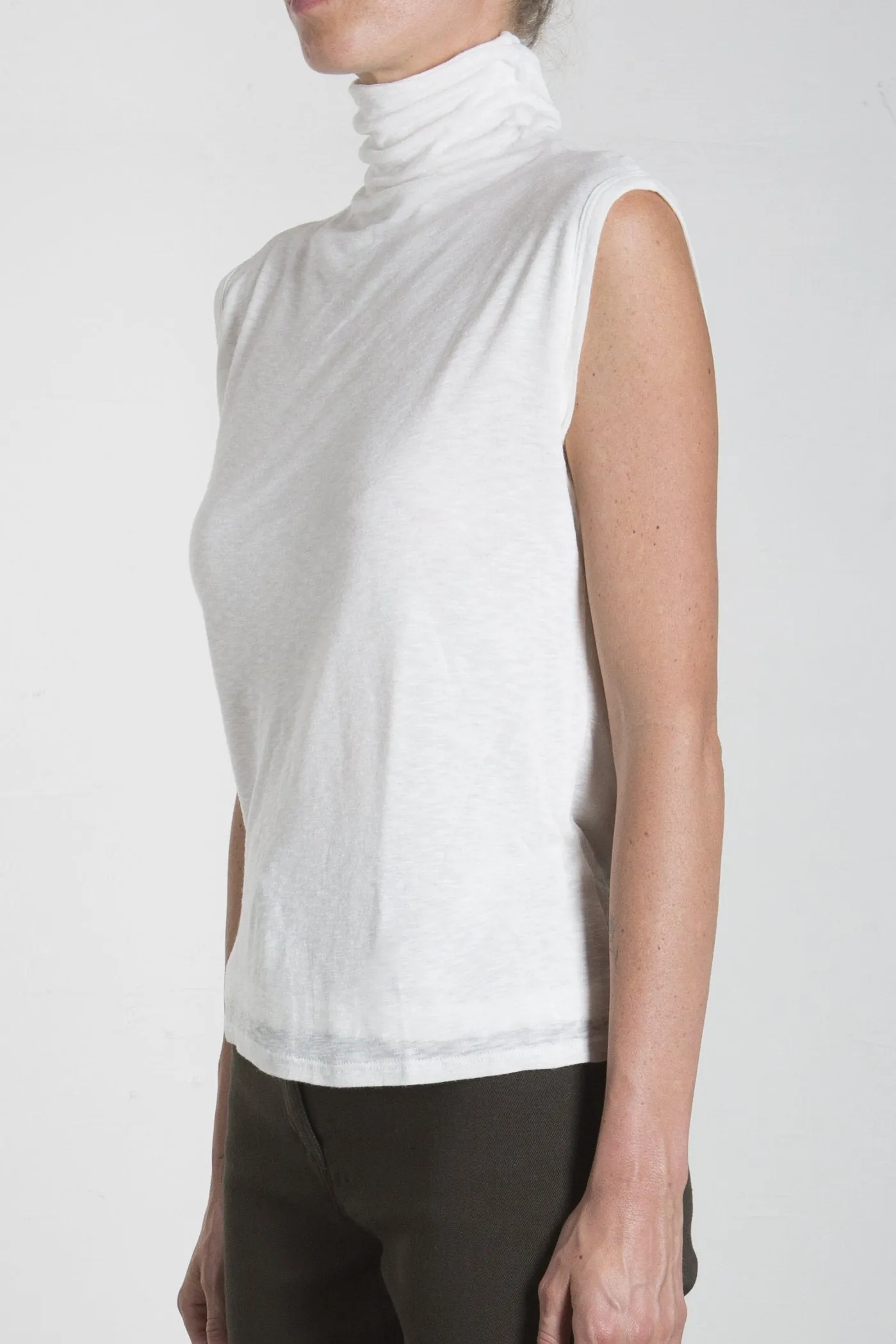 Plush Sleeveless Mock Turtleneck - Snow *Final Sale*