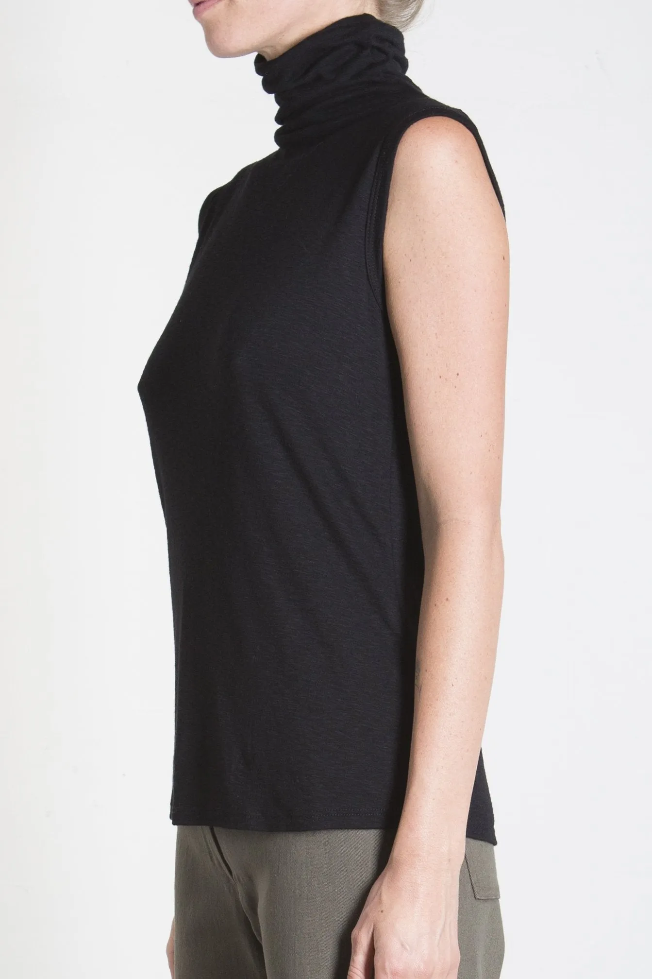 Plush Sleeveless Mock Turtleneck - Snow *Final Sale*