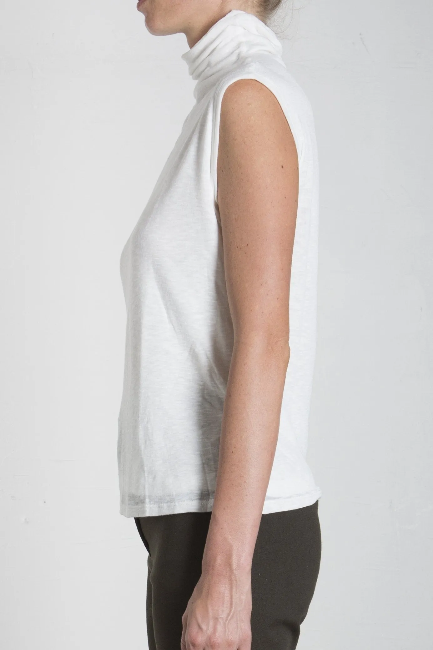 Plush Sleeveless Mock Turtleneck - Snow *Final Sale*