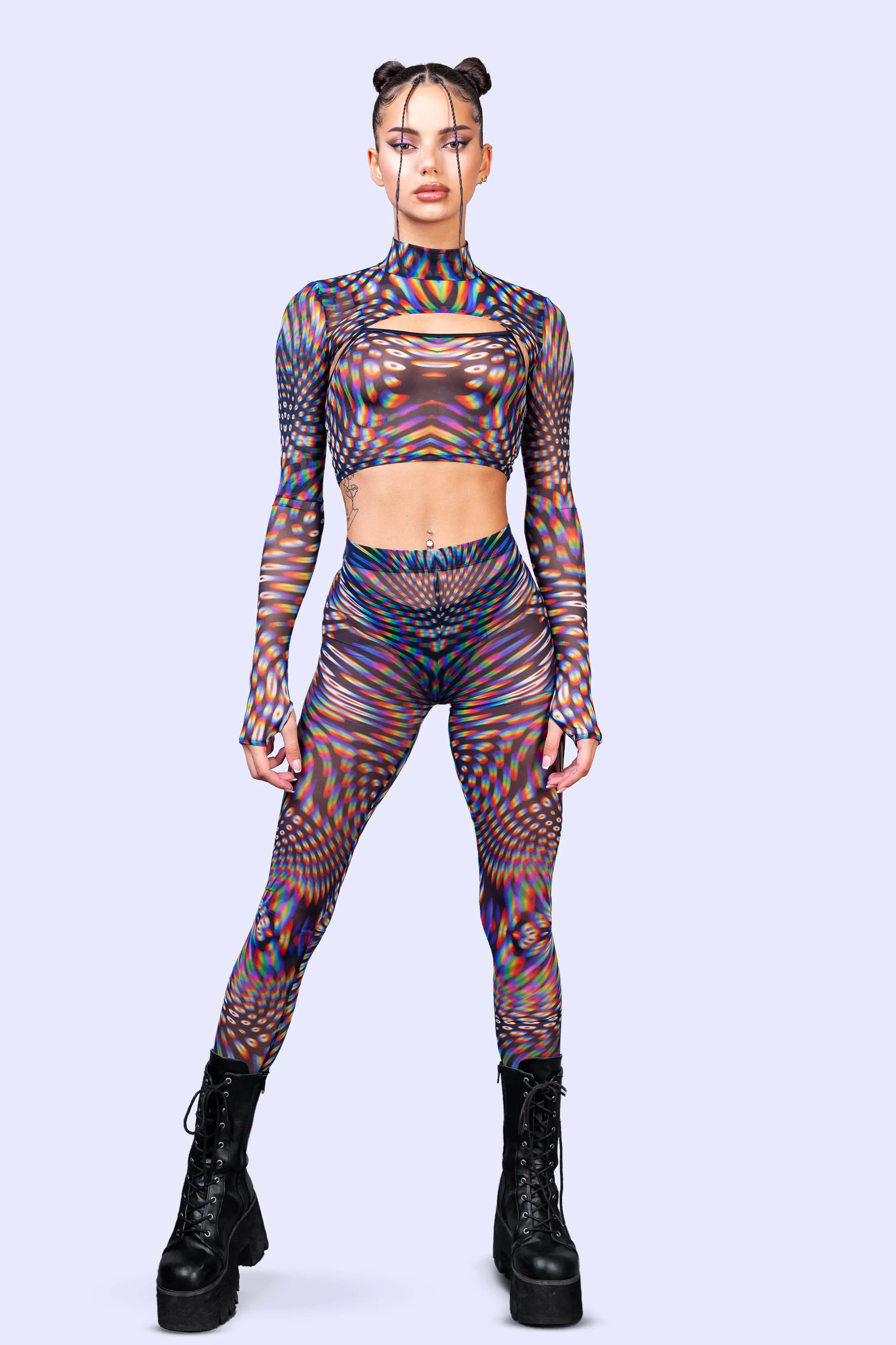 Pulsar Mesh 2 Piece Shrug Top