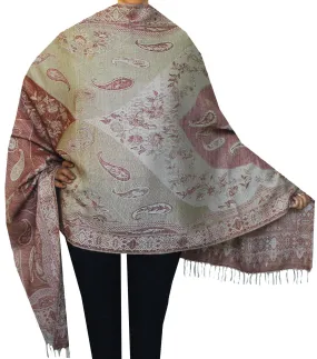 Pure Wool Paisley Shawl Scarves Womens Gift Indian Clothing (82 x 28 inches)