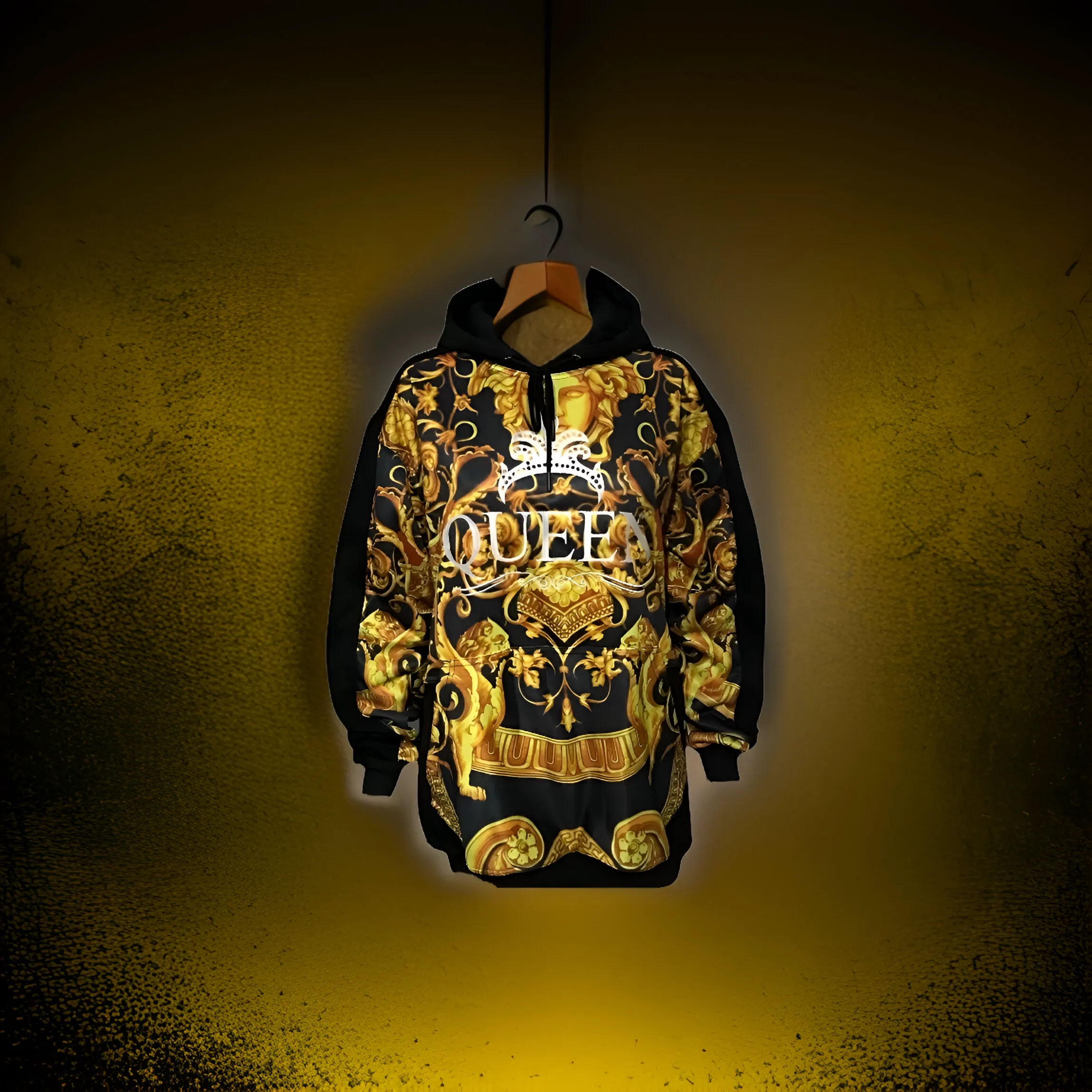 ^QUEEN V3R$@C3^ LUXURY CUT & SEW PULLOVER HOODIES (UNISEX) (EMBROIDERY)