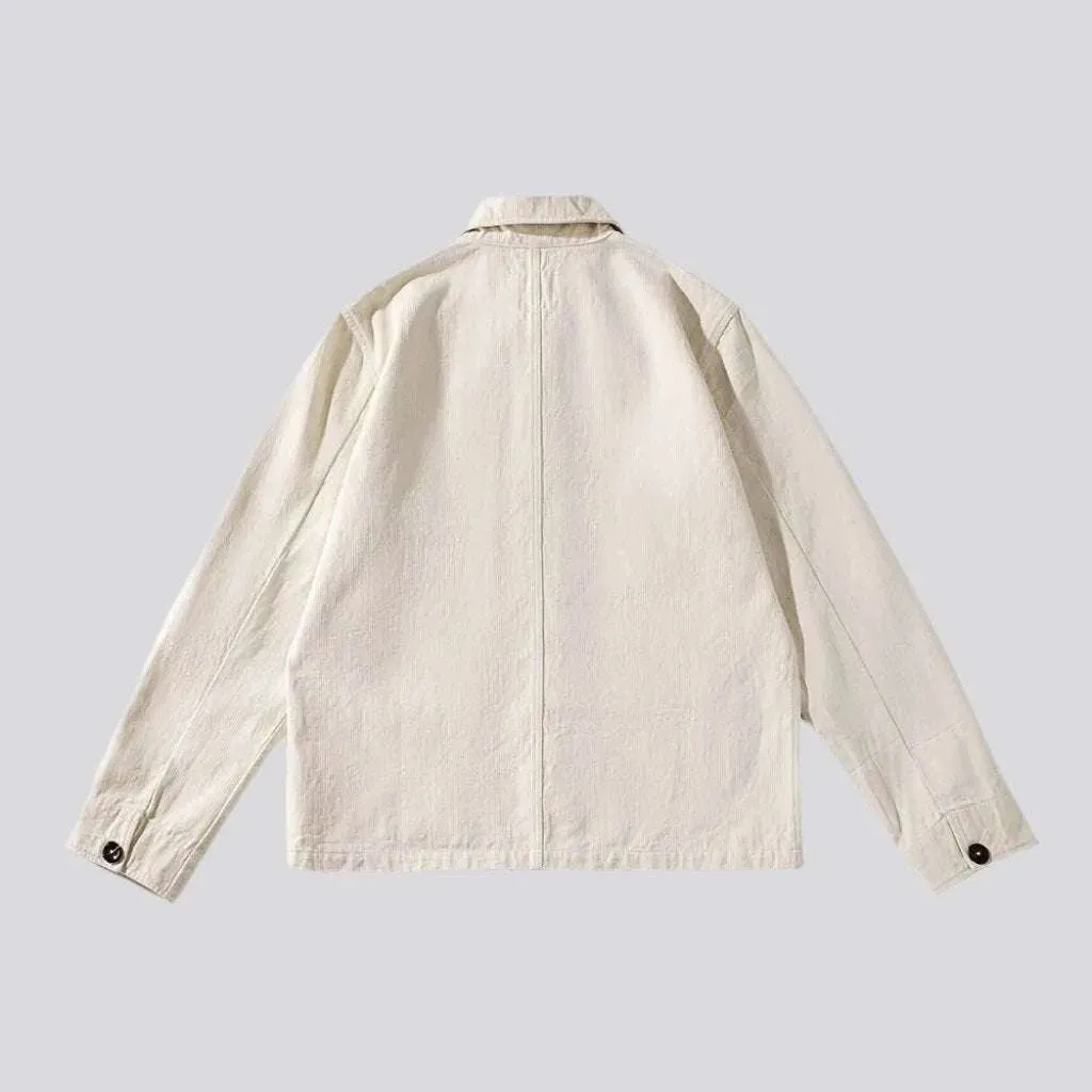 Roomy monochrome worker denim jacket