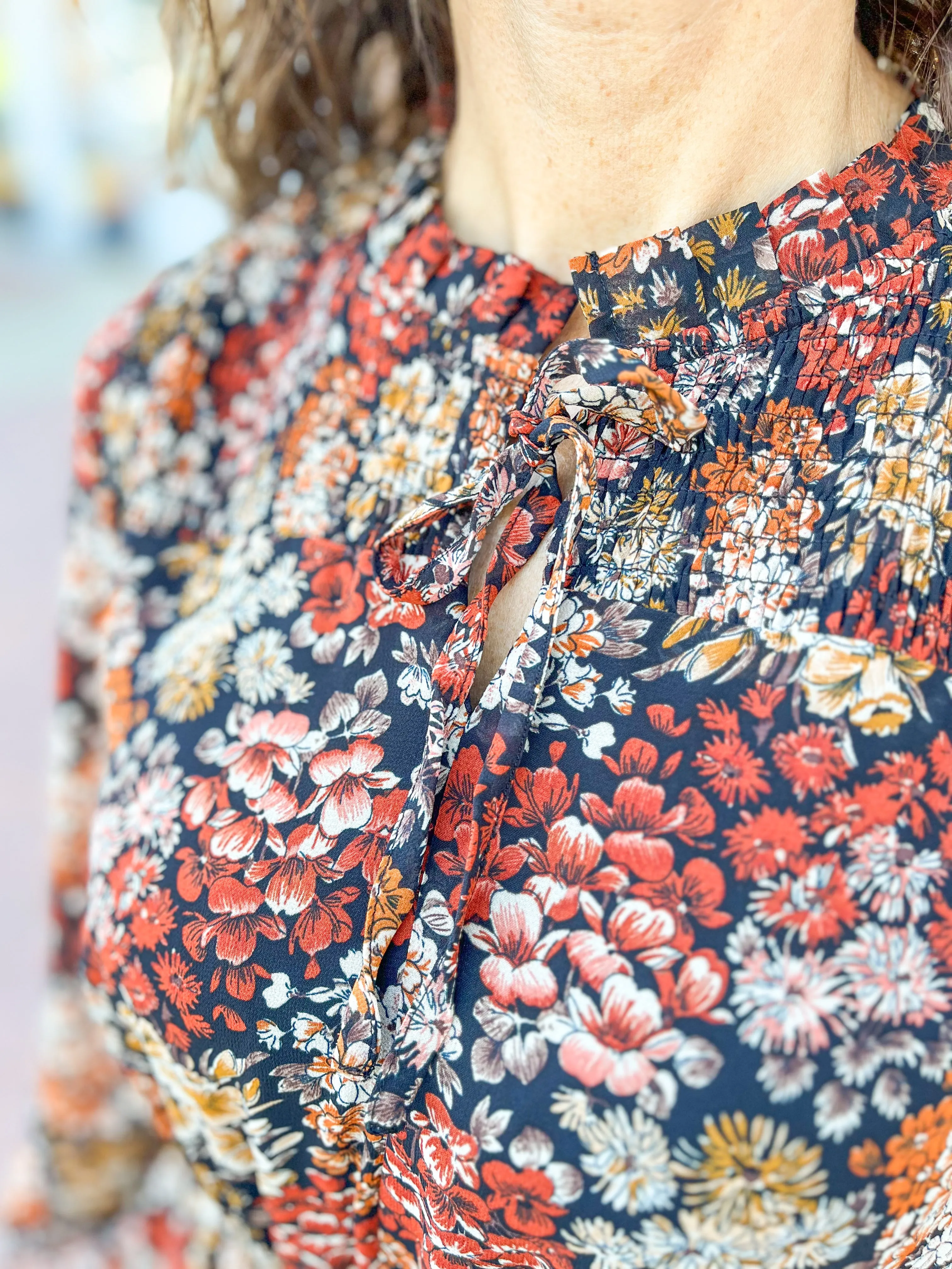 Rust Floral Boho Dress