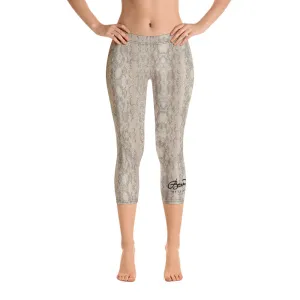 Snake Print Capri Leggings