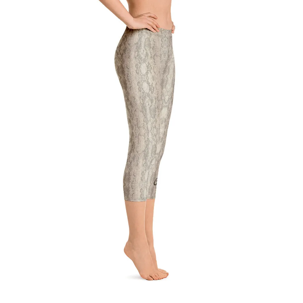 Snake Print Capri Leggings