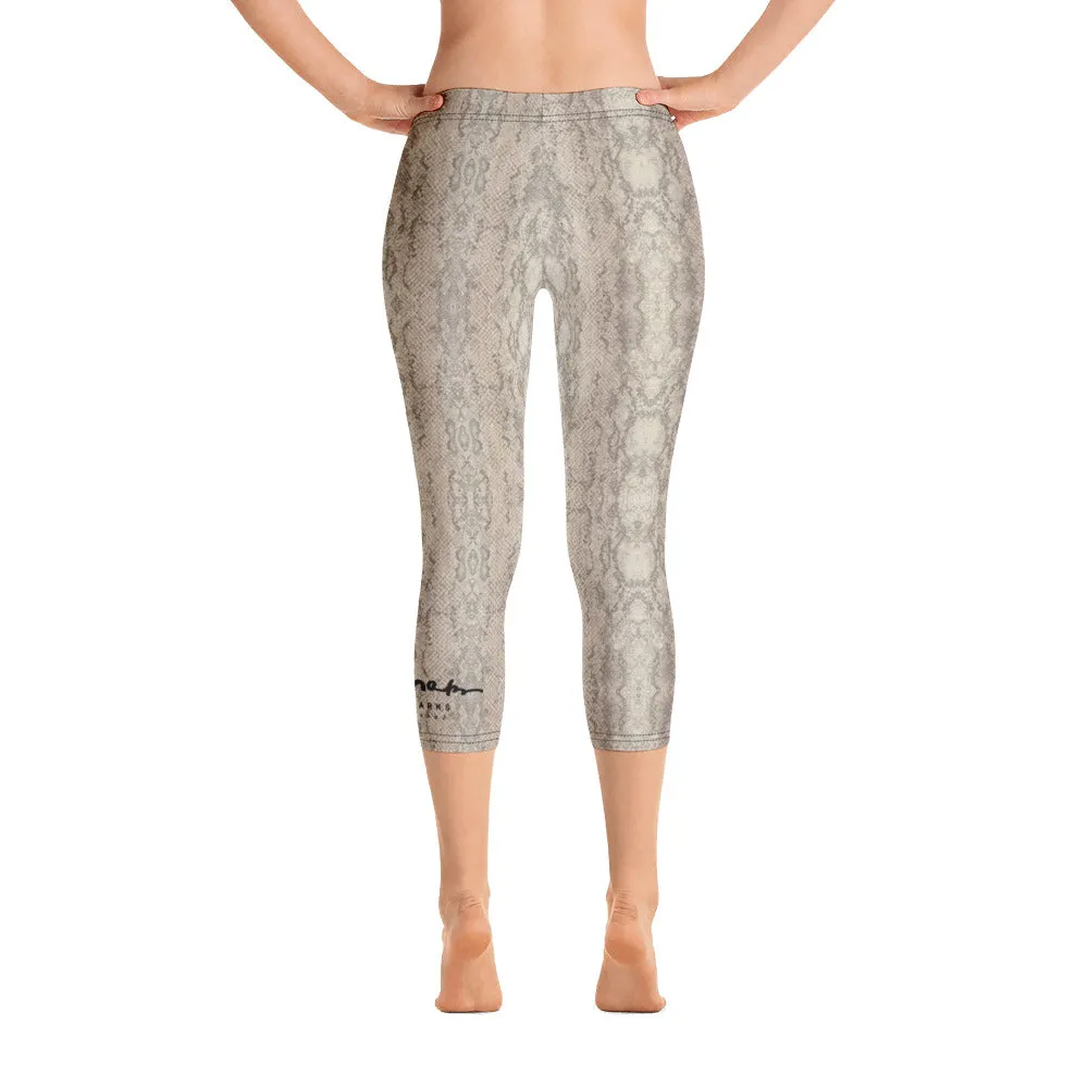 Snake Print Capri Leggings