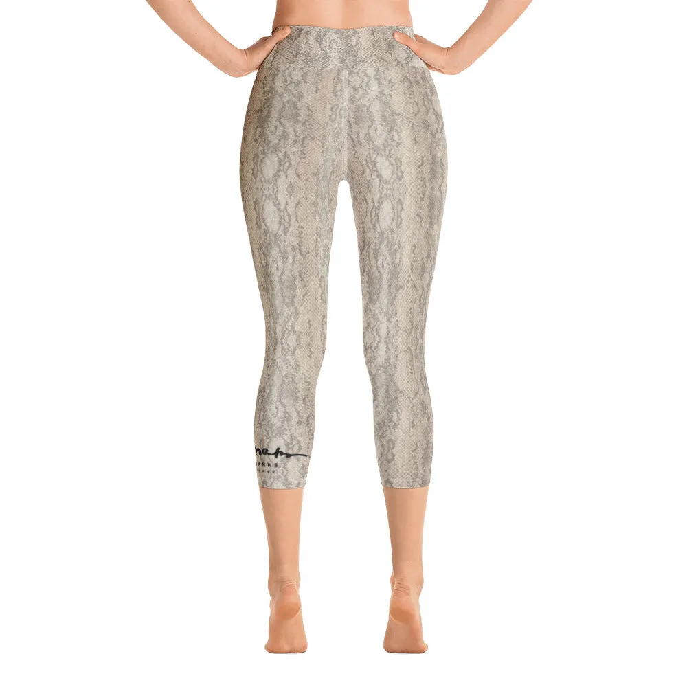 Snake Print Yoga Capri Leggings